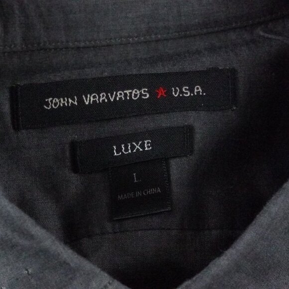 John Varvatos Luxe Button Up Shirt Mens Large Gray - Picture 6 of 12